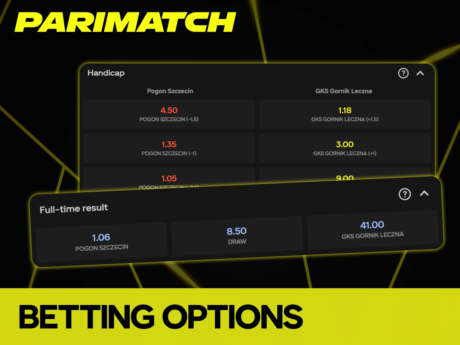 There are many betting options in Parimatch sportsbook.