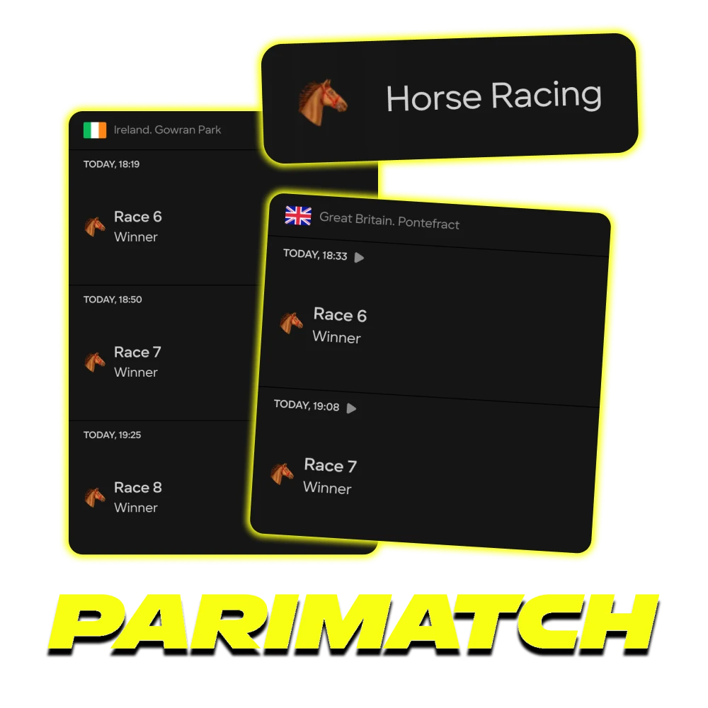 Get an opportunity to place bets on horse racing with Parimatch.