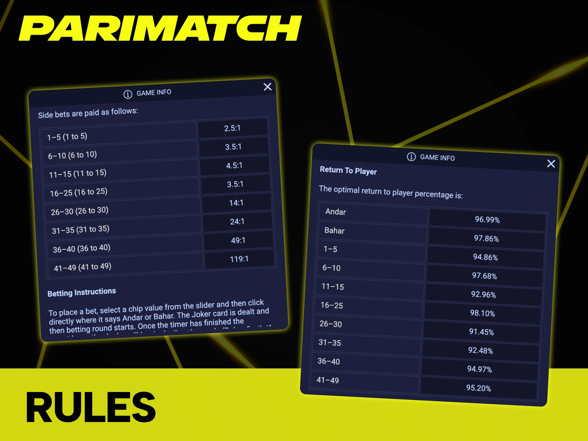 The rules of Andar Bahar are simple at Parimatch casino.