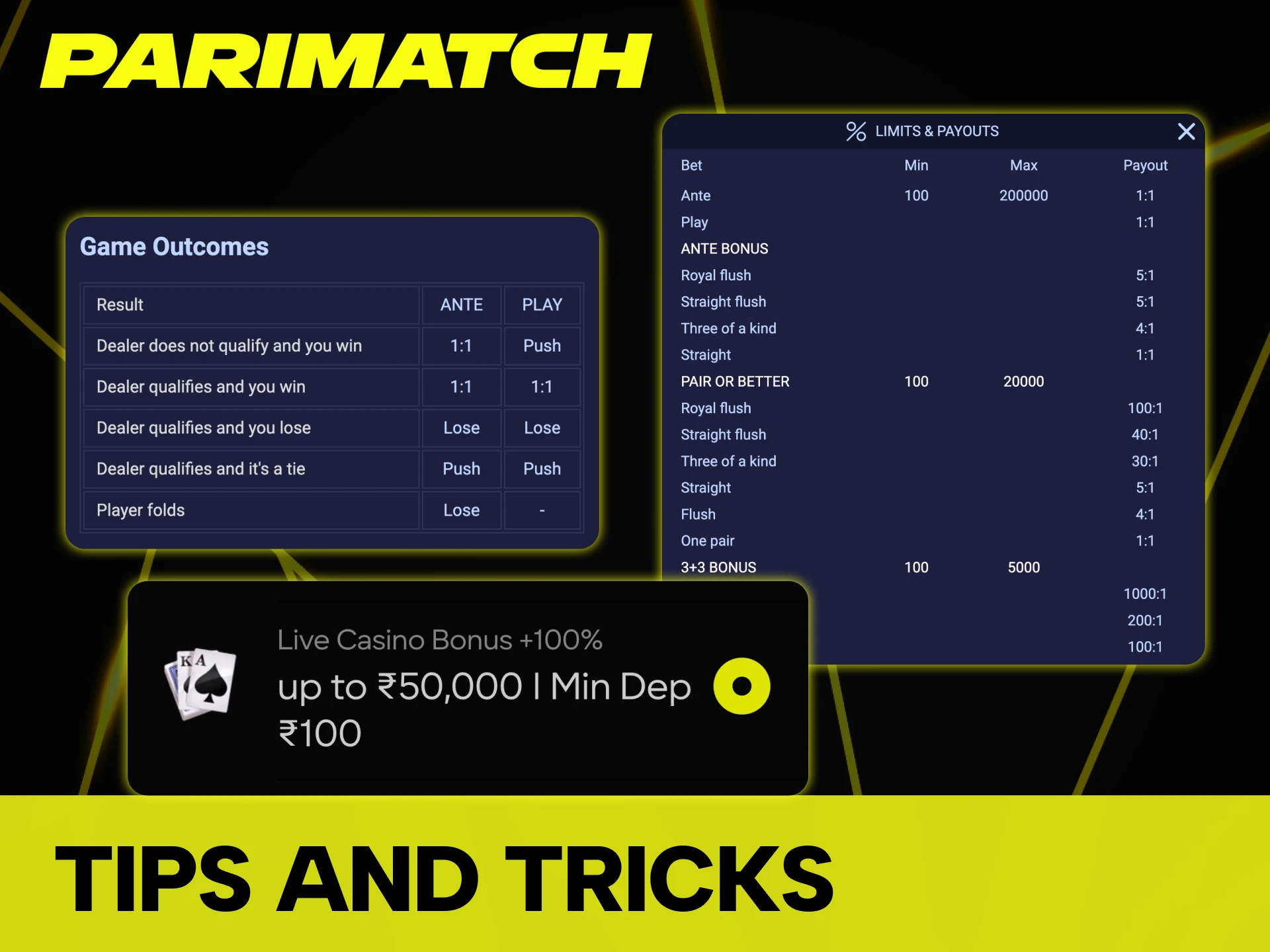 Use strategy to win at Teen Patti Parimatch live game.