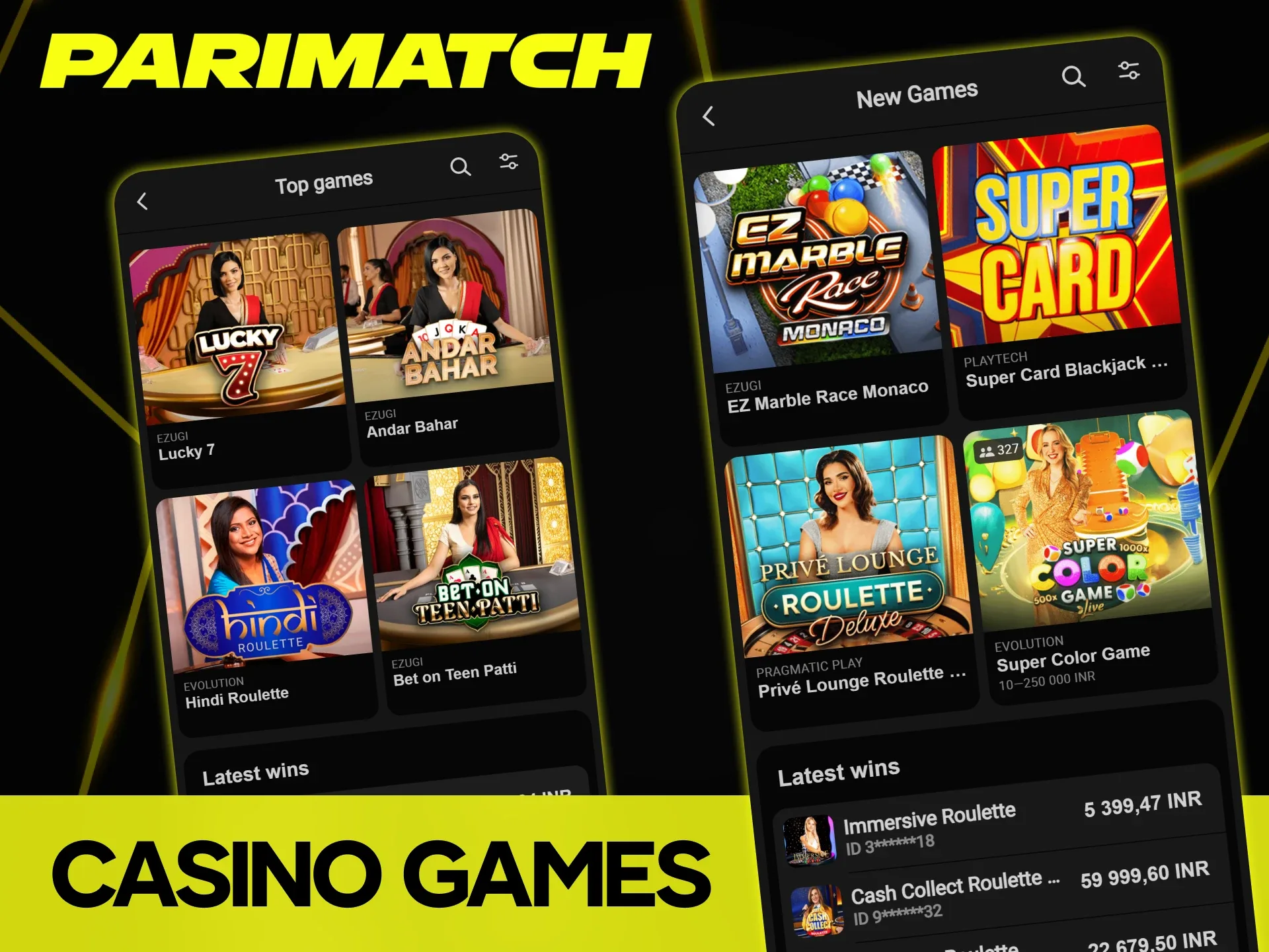 Enjoy playing casino games with the Parimatch app.