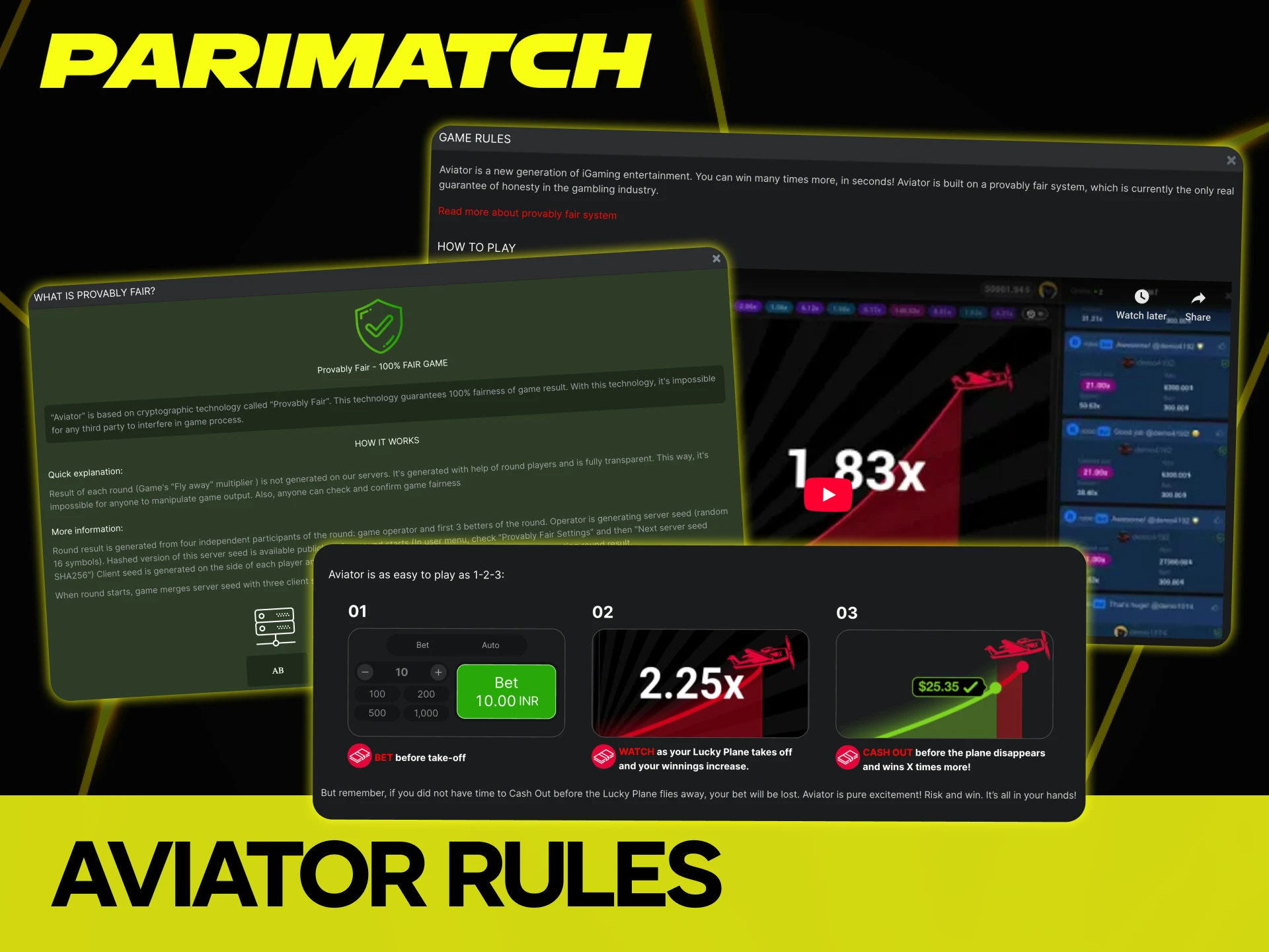 Learn rules of Parimatch Aviator before start playing.