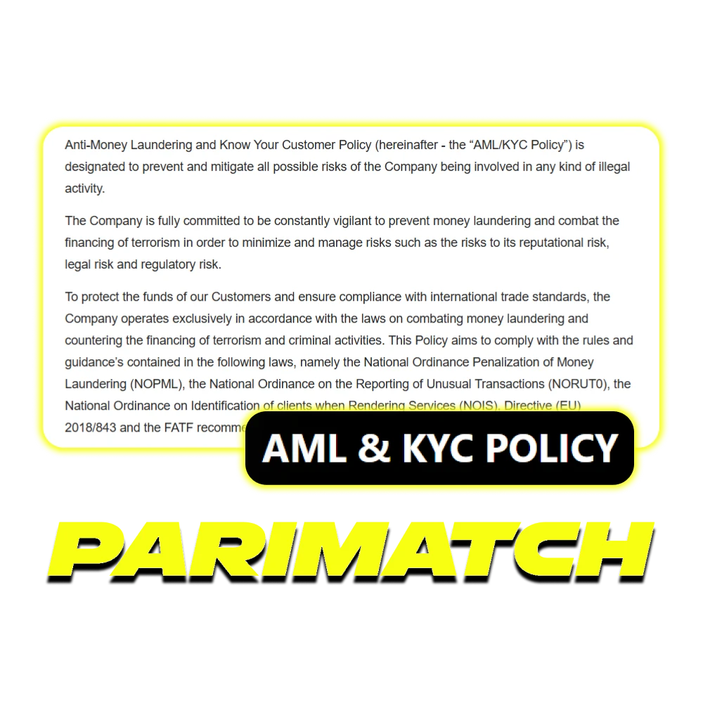 Be safe with KYC and AML policies at Parimatch.
