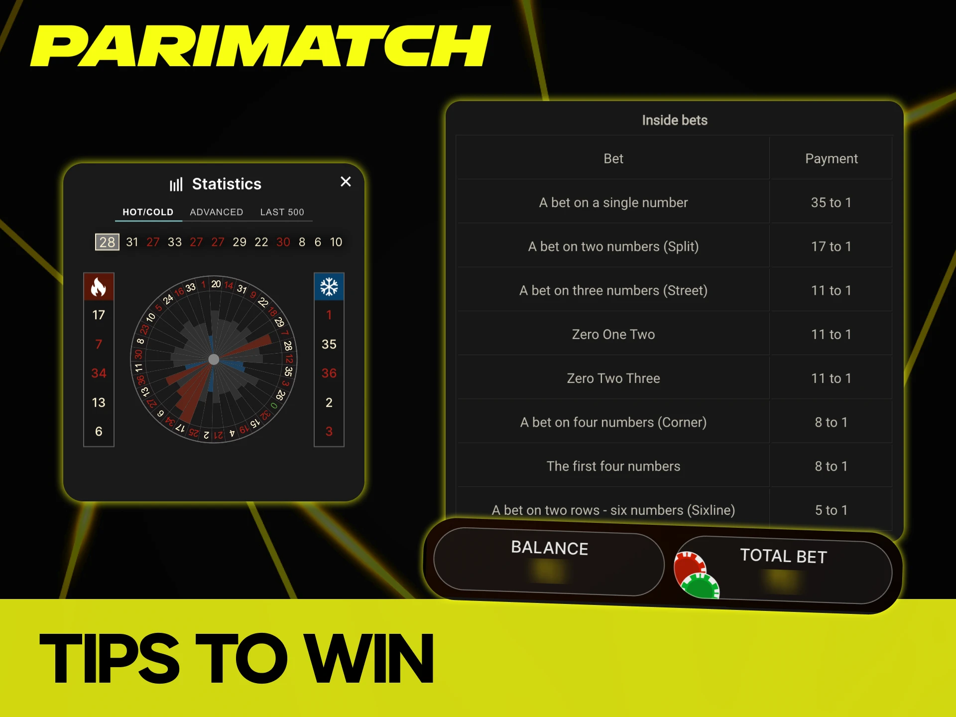 Parimatch provides unpredictable and fair results in roulette.