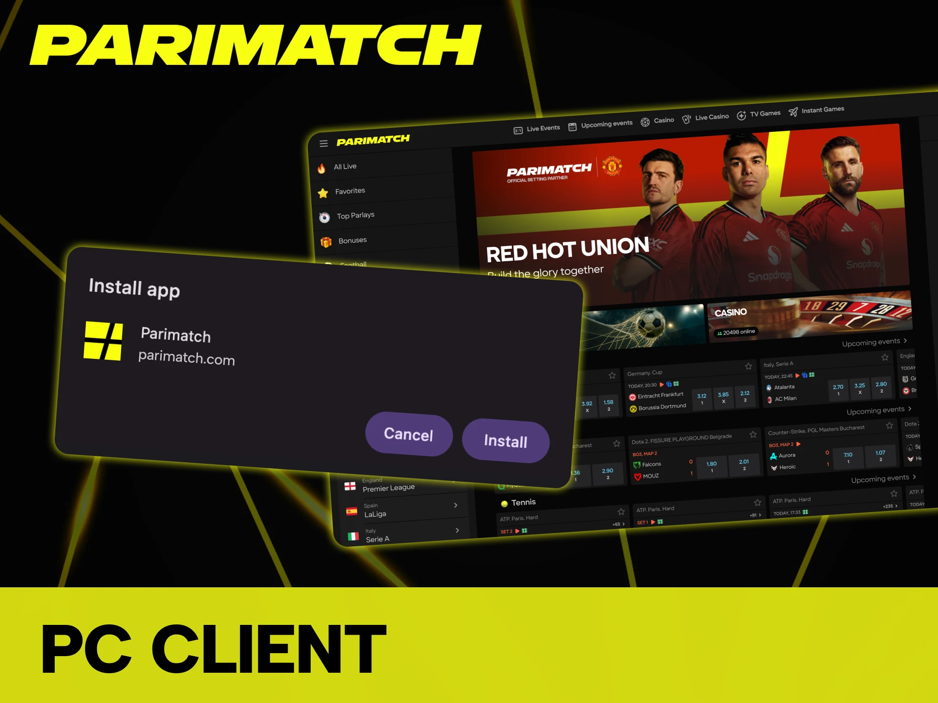 Add the Parimatch icon to your desktop for quick access.
