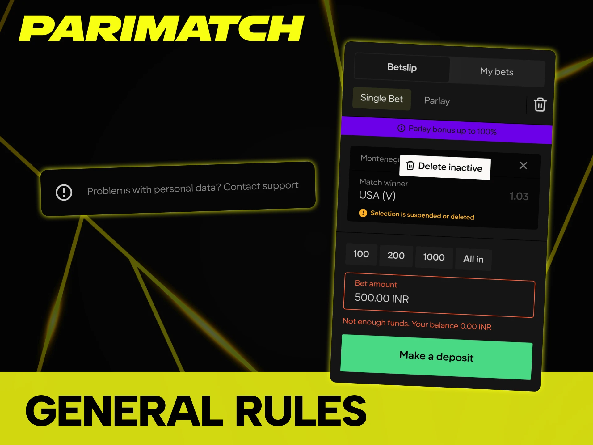 Follow the general betting rules at Parimatch official site.
